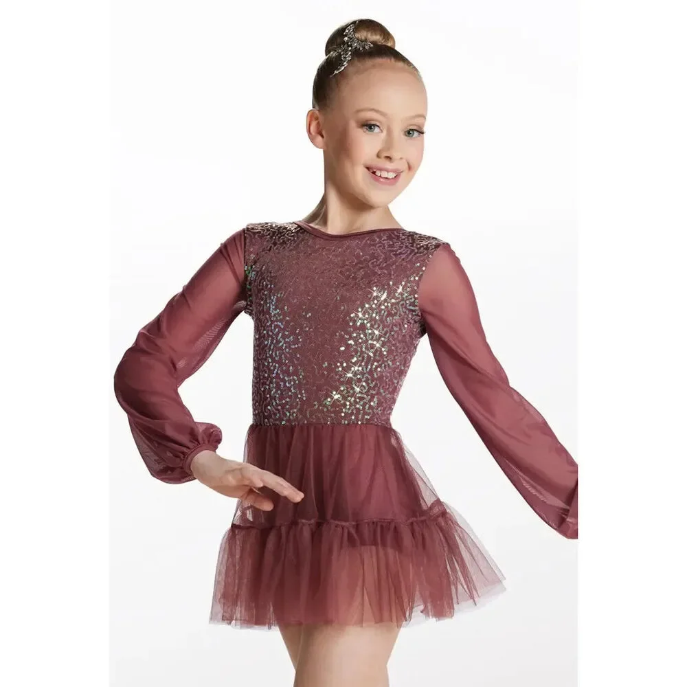 Pre-Owned Dance Costume Large Child Burgundy Weissman 17714 Lyrical Contemporar
